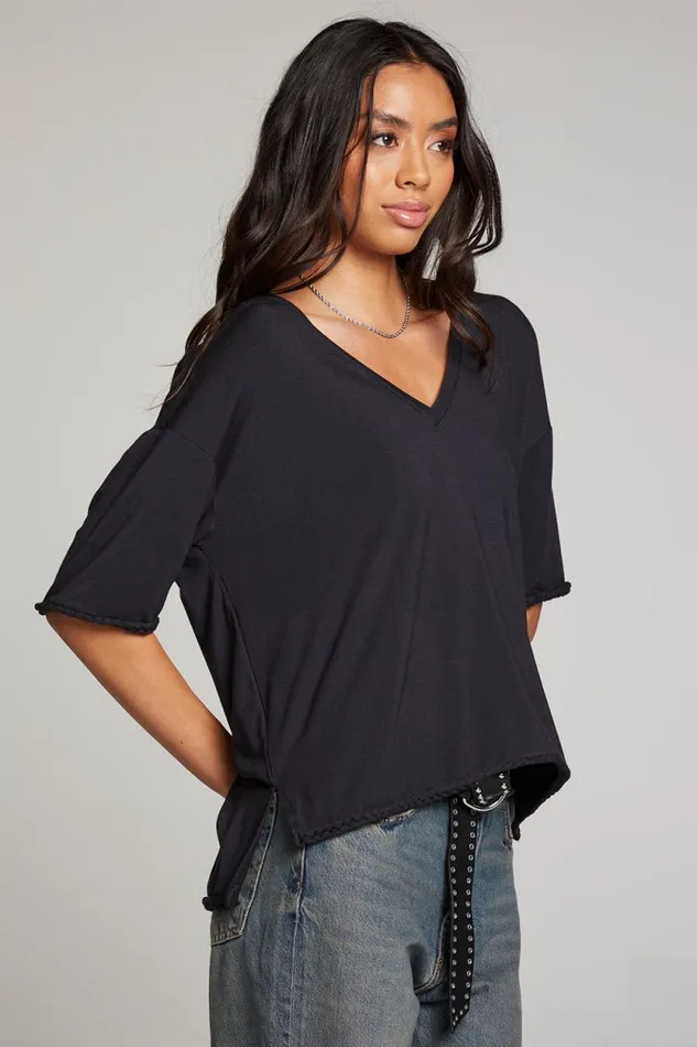 Womens Chaser Brand Tops Mason Licorice V Neck