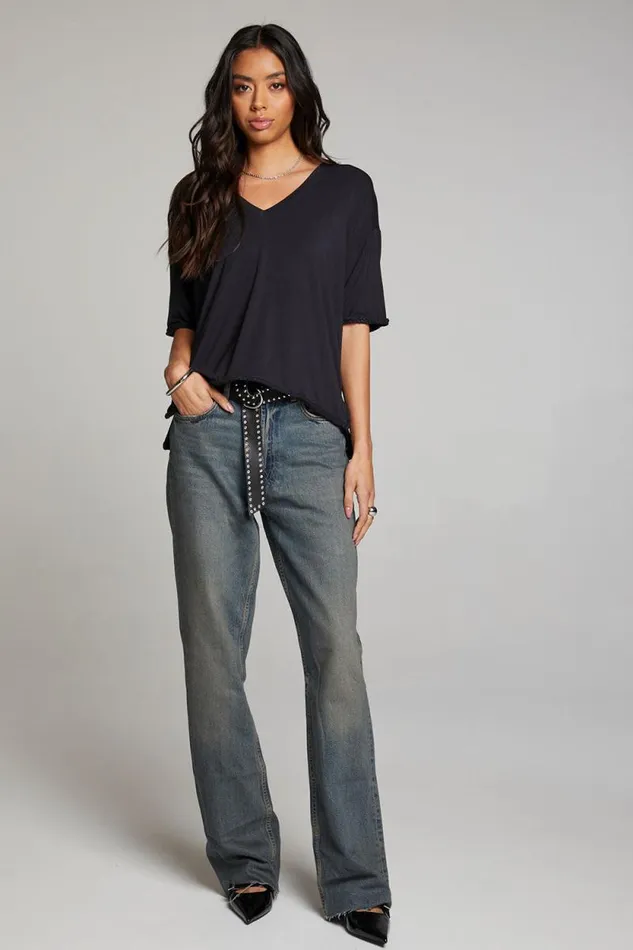 Womens Chaser Brand Tops Mason Licorice V Neck