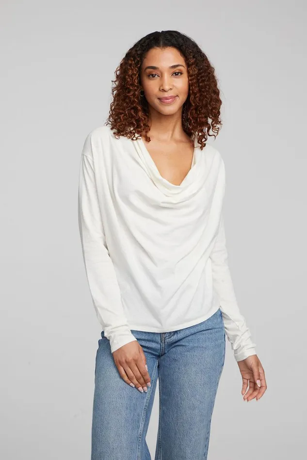 Womens Chaser Brand Tops Mela Bright White Long Sleeve