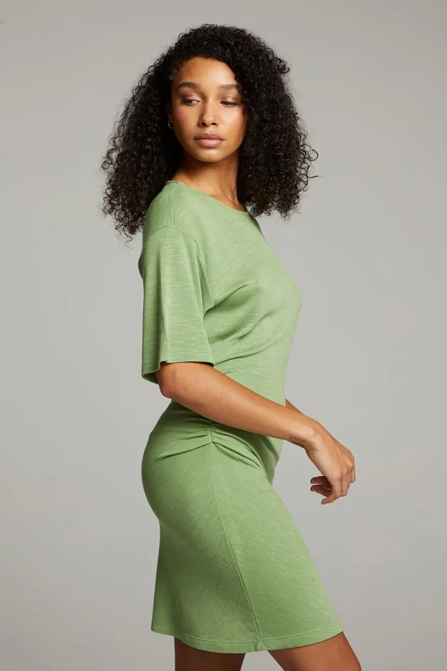 Womens Chaser Brand Tops Memory Piquant Green Mini Dress