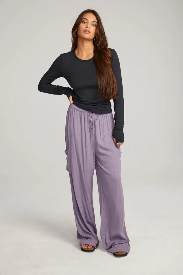 Womens Chaser Brand Tops Moonlight Licorice Long Sleeve