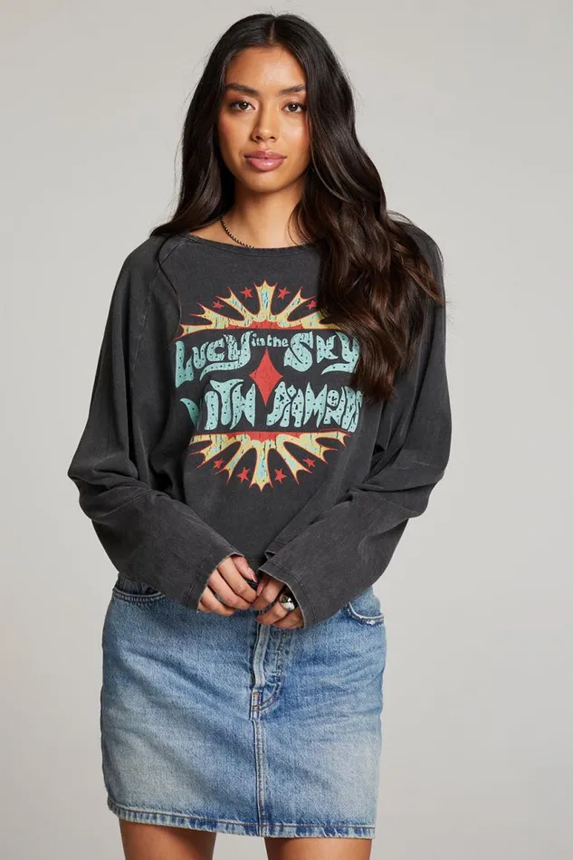 Womens Chaser Brand Tops The Beatles Lucy In The Sky Long Sleeve
