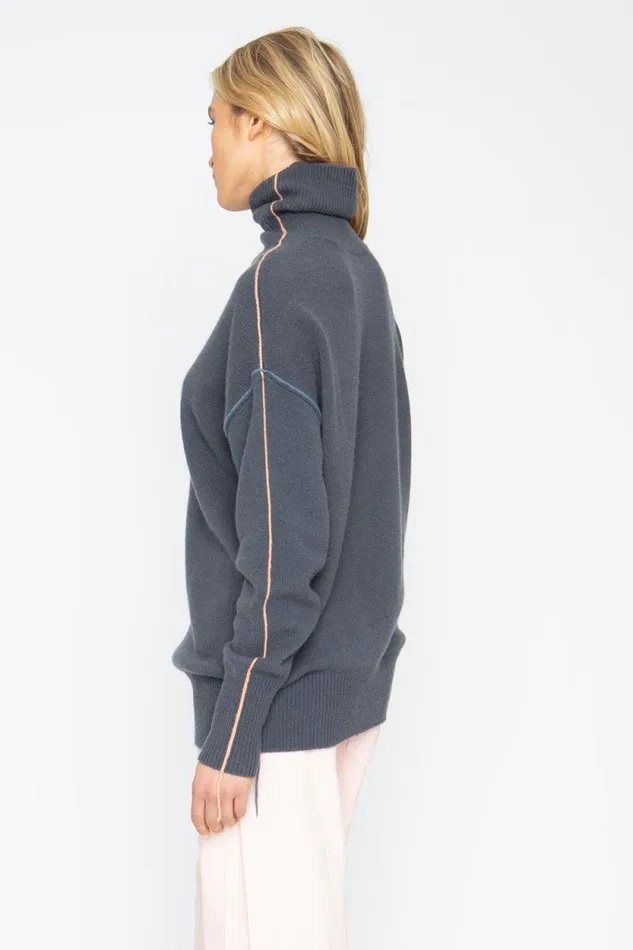 Womens Chaser Brand Tops Turtle Sweater 8211 Charbon