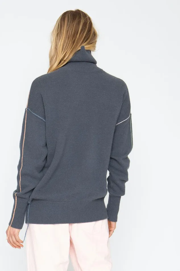 Womens Chaser Brand Tops Turtle Sweater 8211 Charbon