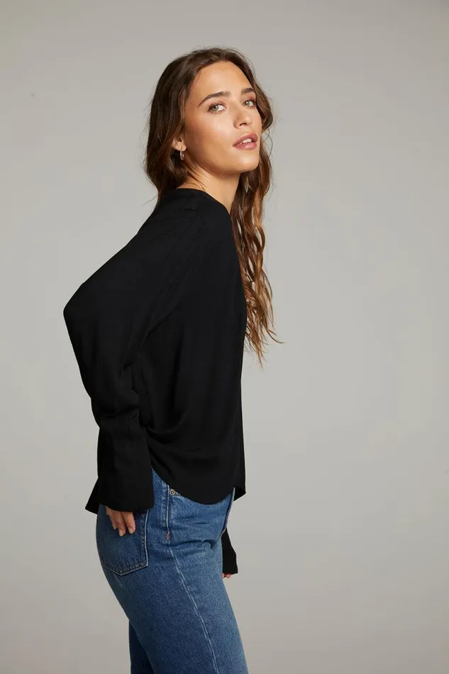 Womens Chaser Brand Tops Warren Licorice Blouse