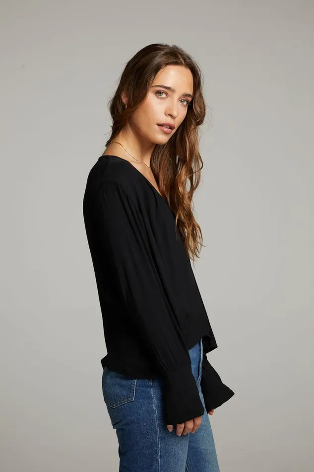 Womens Chaser Brand Tops Warren Licorice Blouse