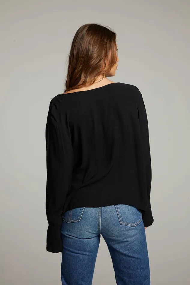 Womens Chaser Brand Tops Warren Licorice Blouse