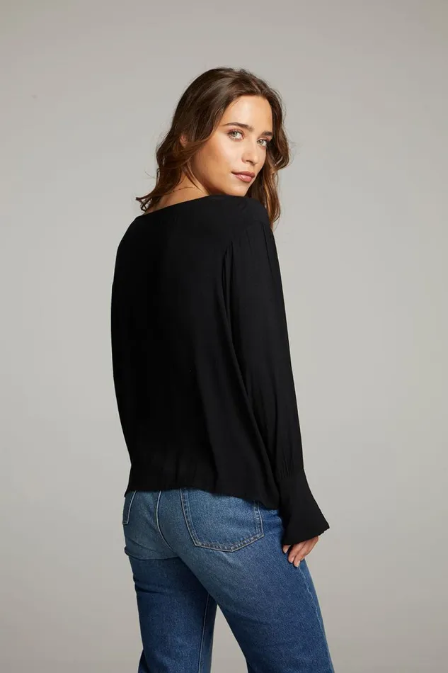 Womens Chaser Brand Tops Warren Licorice Blouse