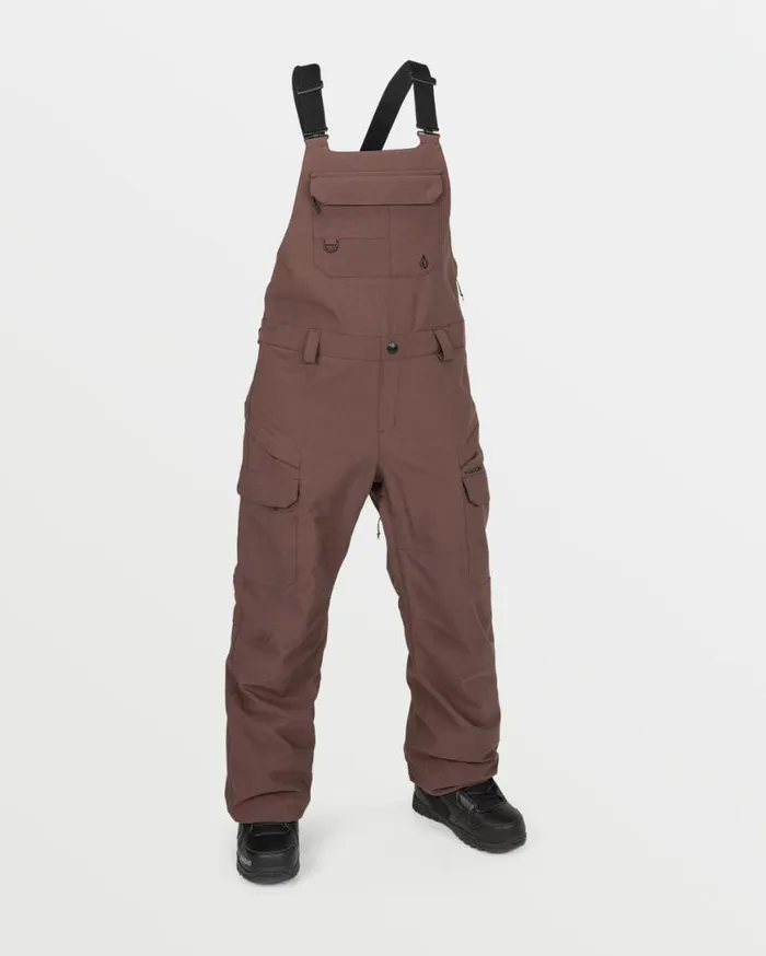 Womens Creston 3D Stretch Bib Overalls 8211 Mahogany Womens Volcom Pants