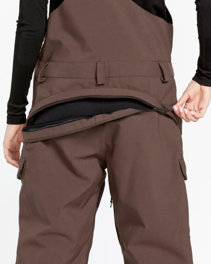 Womens Creston 3D Stretch Bib Overalls 8211 Mahogany Womens Volcom Pants