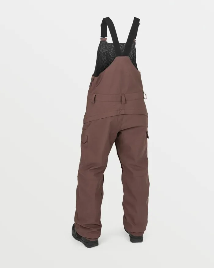 Womens Creston 3D Stretch Bib Overalls 8211 Mahogany Womens Volcom Pants