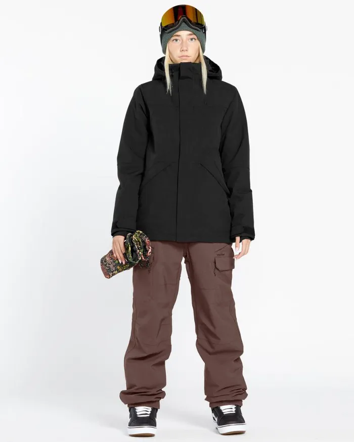 Womens Creston 3D Stretch Bib Overalls 8211 Mahogany Womens Volcom Pants