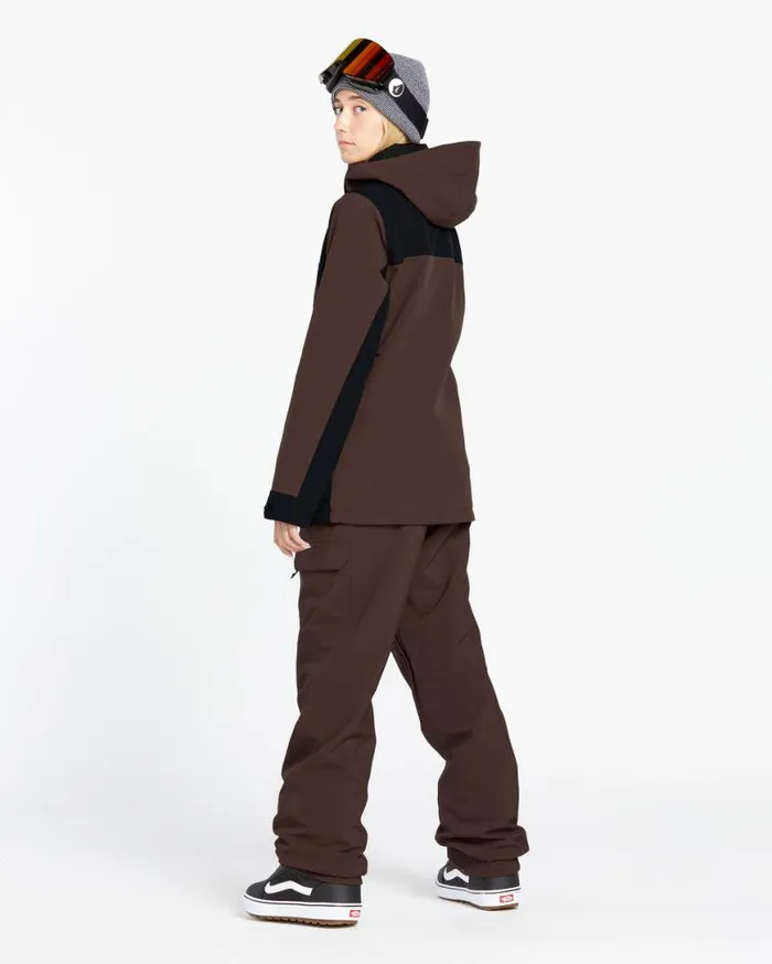 Womens Creston 3D Stretch Bib Overalls 8211 Mahogany Womens Volcom Pants