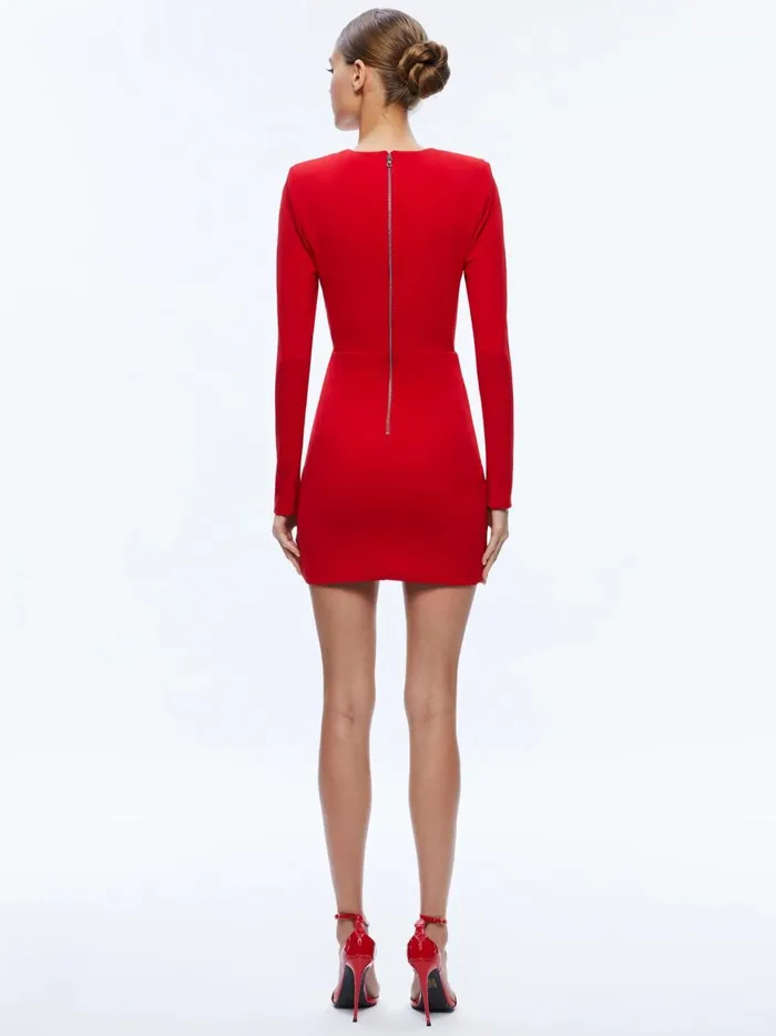 Womens Dresses Alice Olivia Loma Cut Out Mini Dress Perfect Ruby