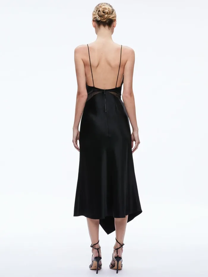Womens Dresses Alice Olivia Moriah Sheer Cutout Midi Dress Black