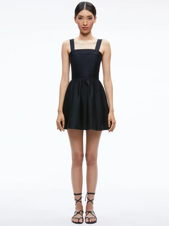 Womens Dresses Alice Olivia Saige Tie Back Mini Dress Black