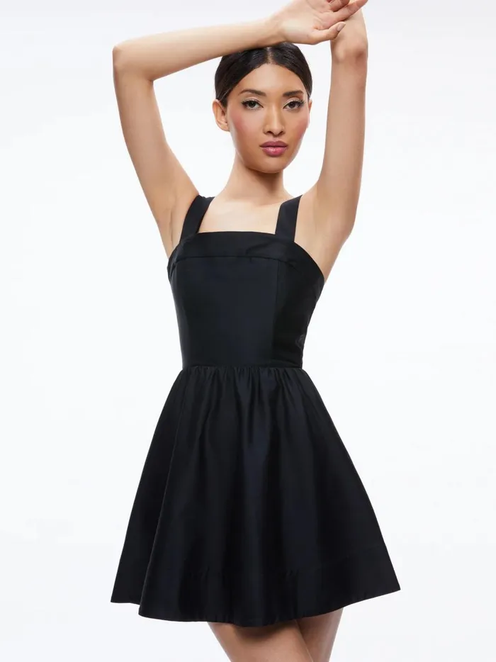 Womens Dresses Alice Olivia Saige Tie Back Mini Dress Black
