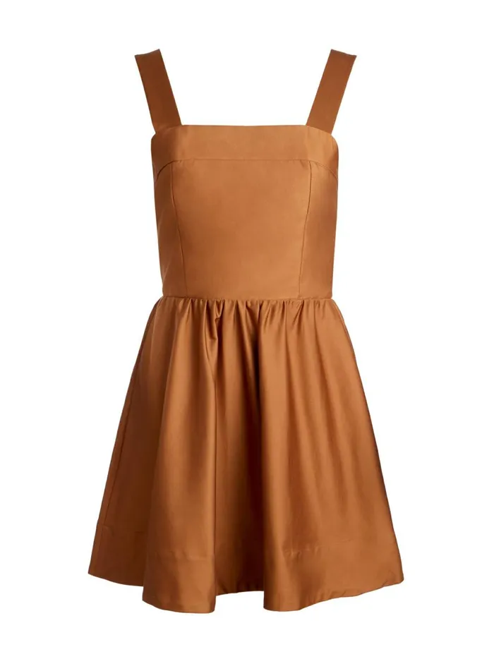Womens Dresses Alice Olivia Saige Tie Back Mini Dress Camel