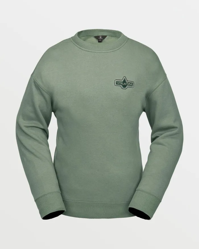 Womens Essential Crew Fleece 8211 Lichen Green Womens Volcom Layering