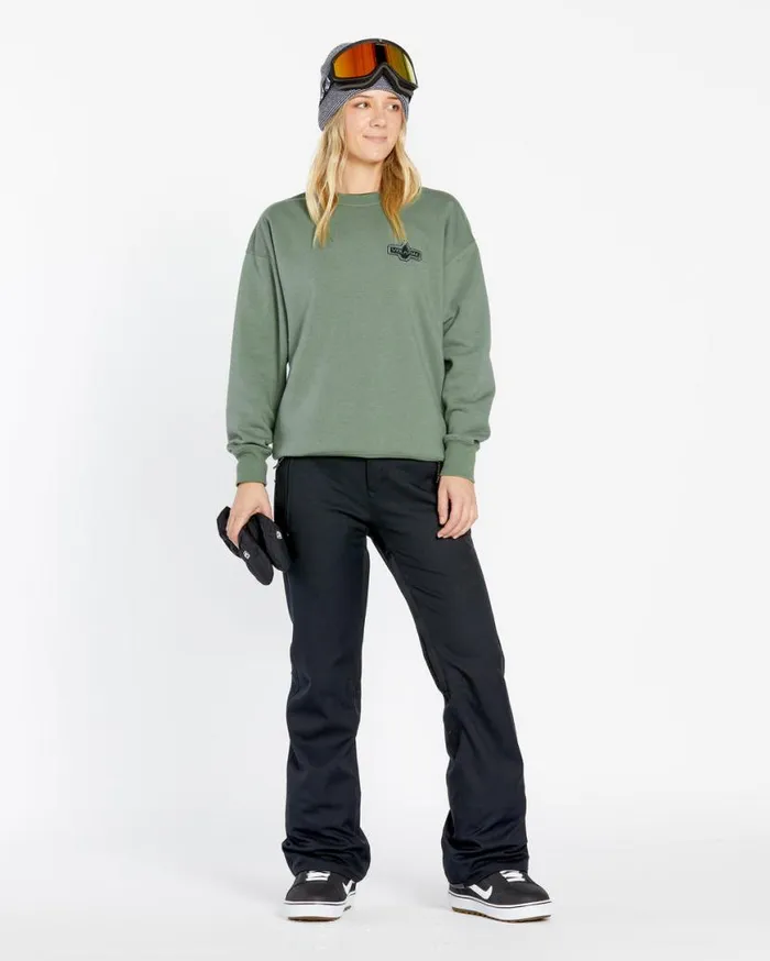 Womens Essential Crew Fleece 8211 Lichen Green Womens Volcom Layering