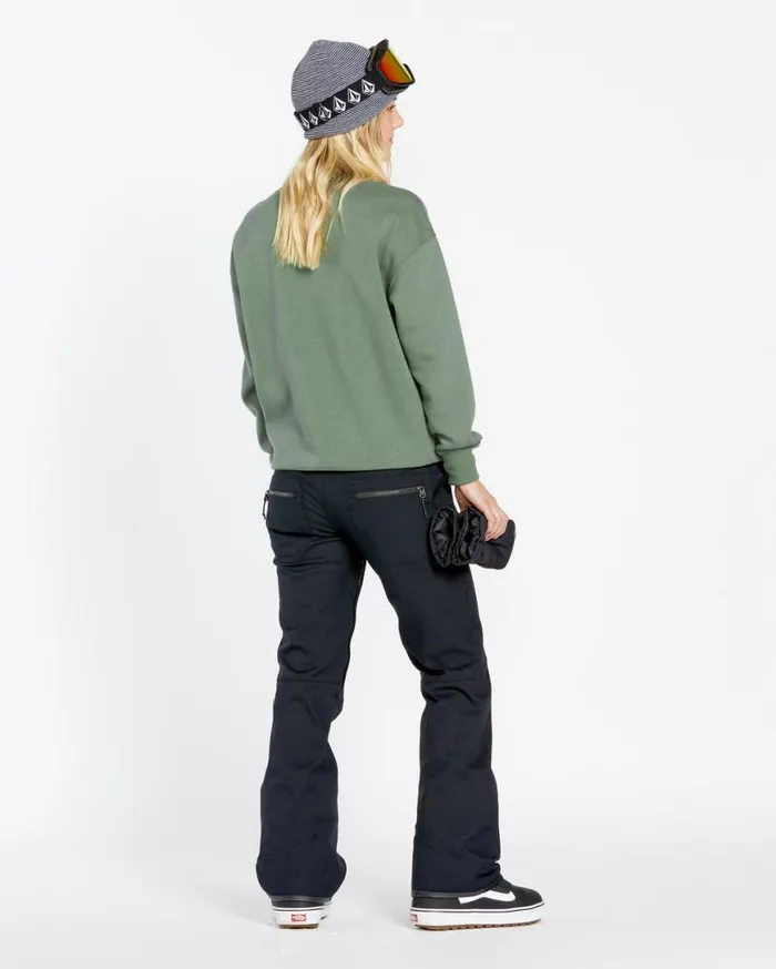 Womens Essential Crew Fleece 8211 Lichen Green Womens Volcom Layering