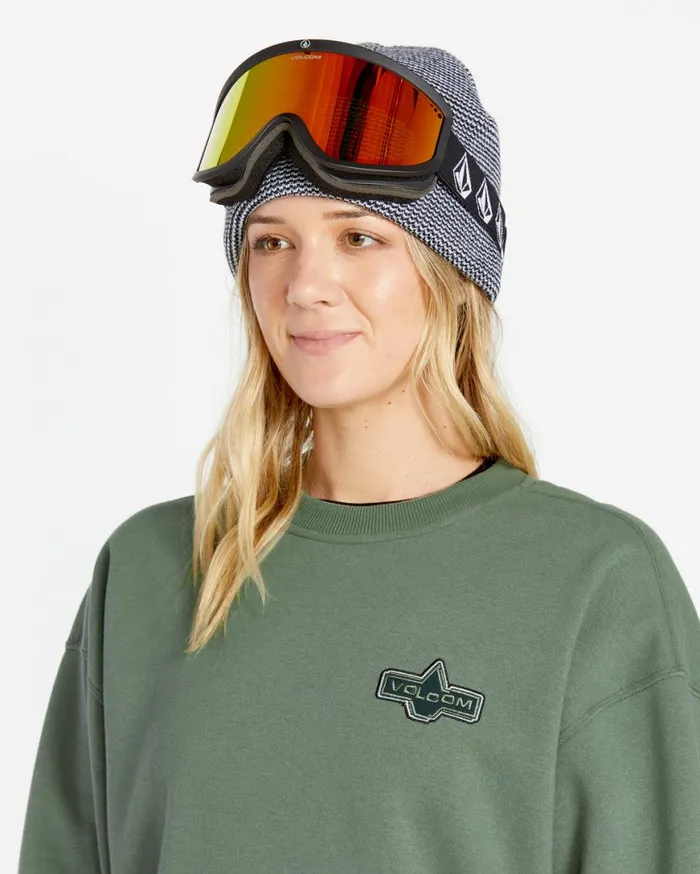 Womens Essential Crew Fleece 8211 Lichen Green Womens Volcom Layering