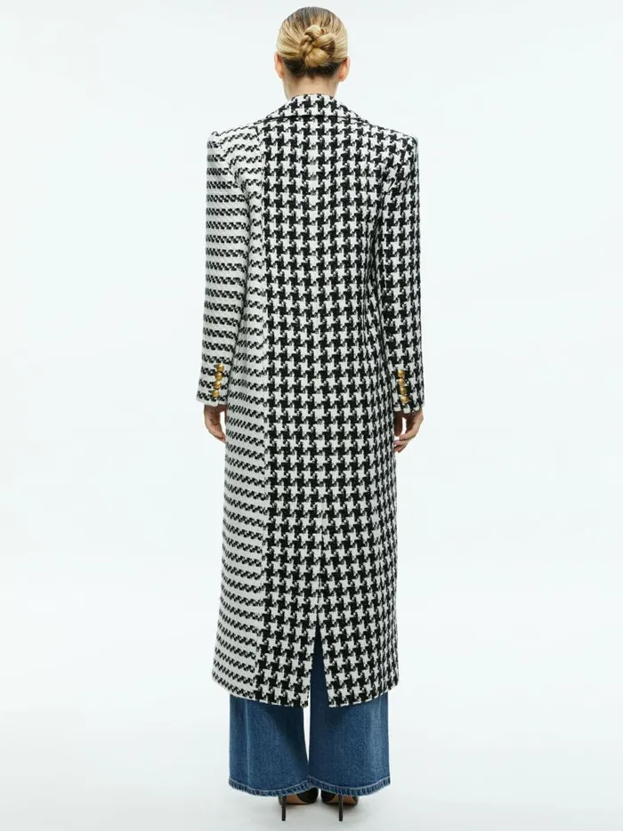 Womens Jackets Coats Alice Olivia Colley Long Tweed Coat Blackoff White