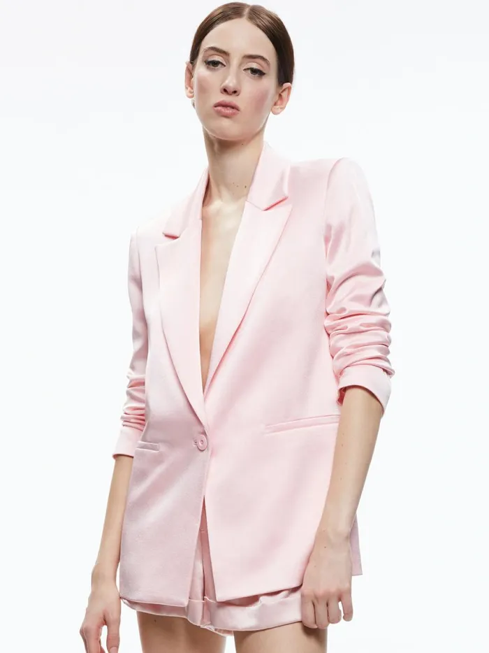 Womens Jackets Coats Alice Olivia Denny Notch Collar Boyfriend Blazer Petal
