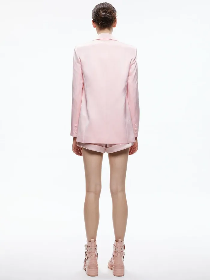 Womens Jackets Coats Alice Olivia Denny Notch Collar Boyfriend Blazer Petal