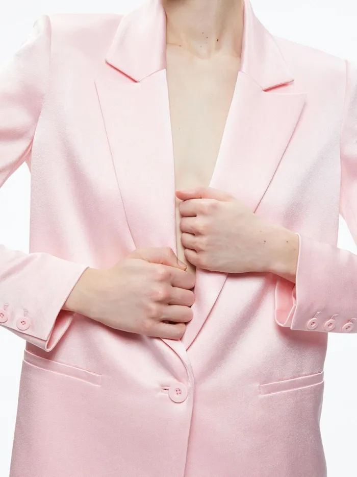 Womens Jackets Coats Alice Olivia Denny Notch Collar Boyfriend Blazer Petal