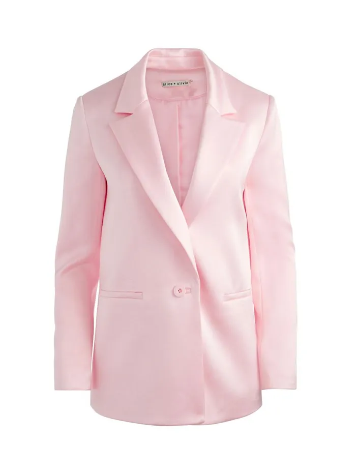 Womens Jackets Coats Alice Olivia Denny Notch Collar Boyfriend Blazer Petal