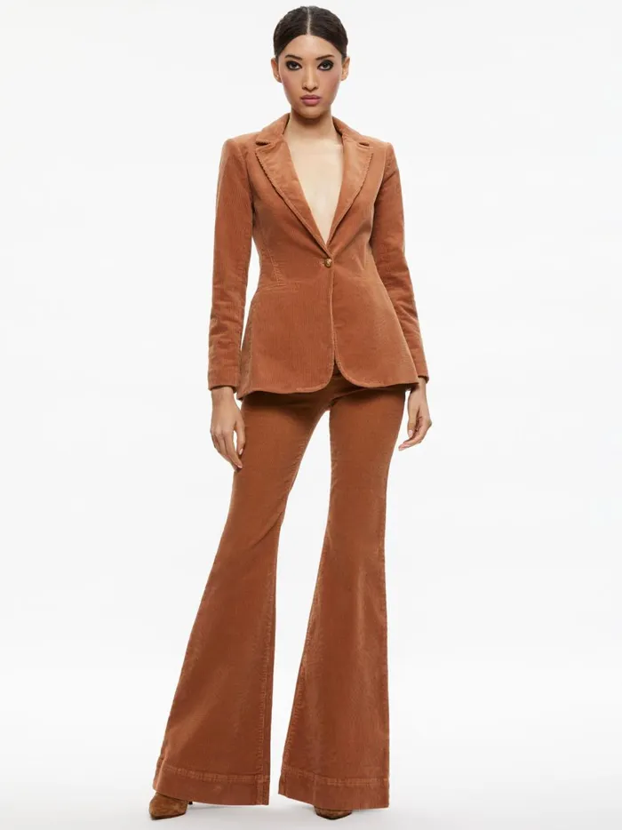 Womens Jackets Coats Alice Olivia Macey Notch Collar Fitted Blazer Camel