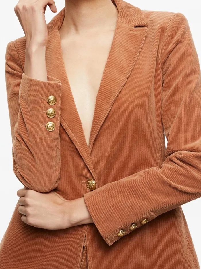 Womens Jackets Coats Alice Olivia Macey Notch Collar Fitted Blazer Camel