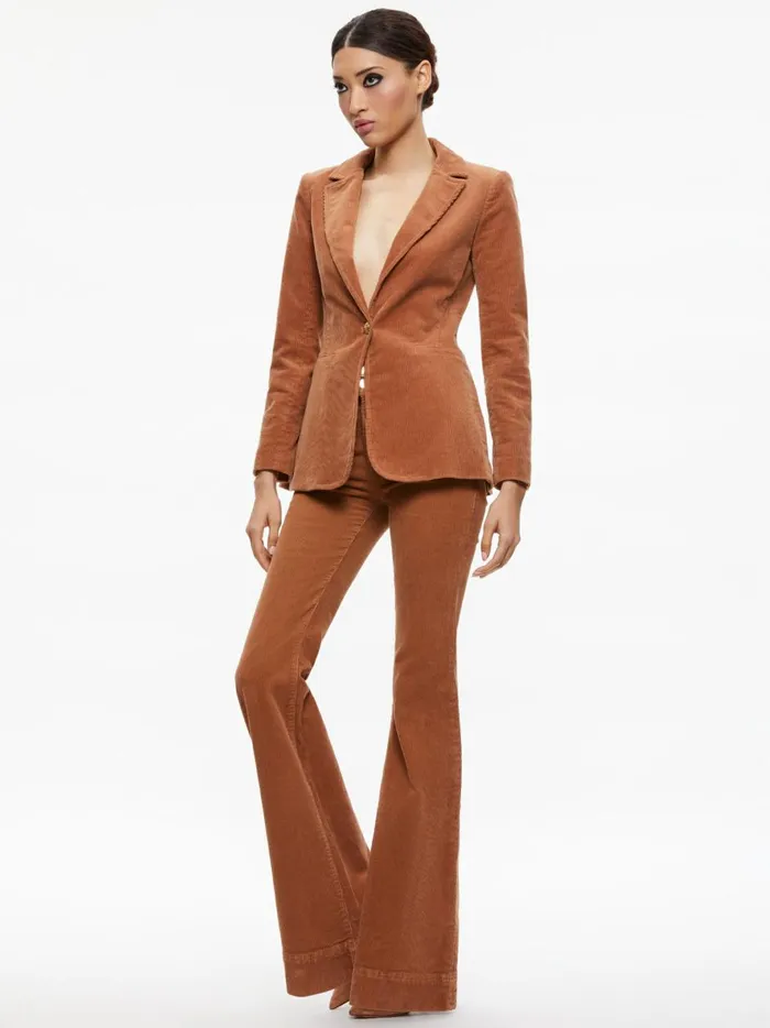 Womens Jackets Coats Alice Olivia Macey Notch Collar Fitted Blazer Camel