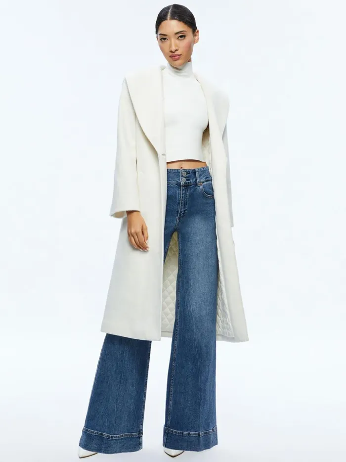 Womens Jackets Coats Alice Olivia Marcelene Midi Coat Ecru