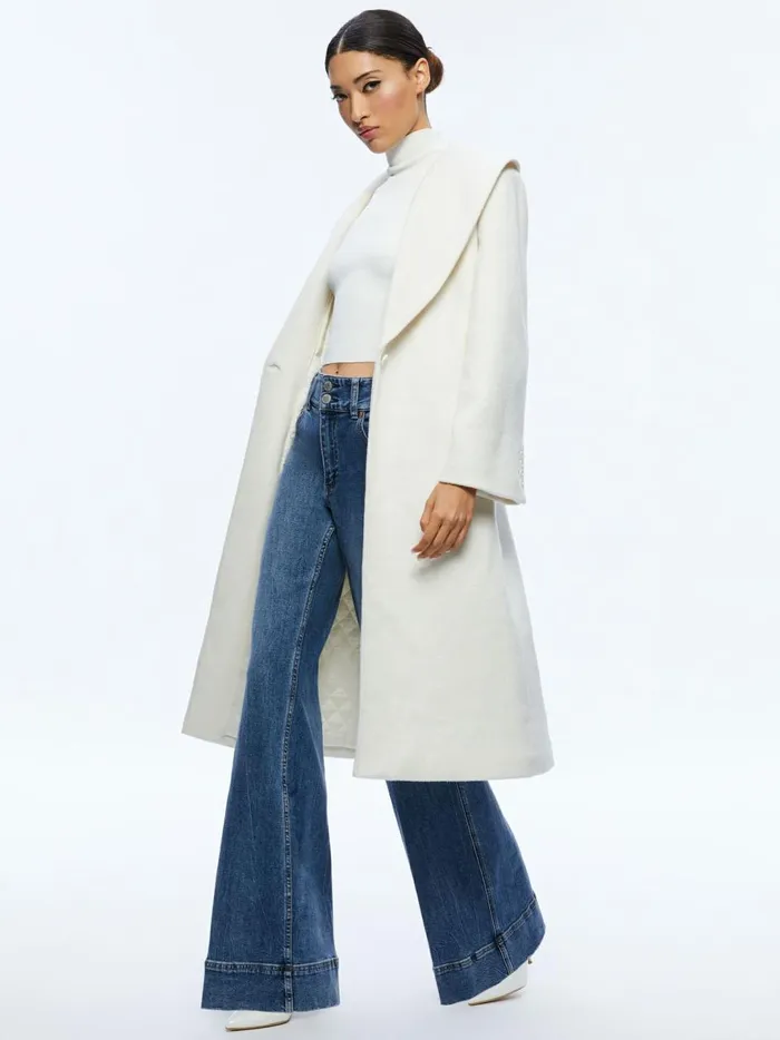 Womens Jackets Coats Alice Olivia Marcelene Midi Coat Ecru