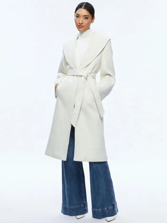 Womens Jackets Coats Alice Olivia Marcelene Midi Coat Ecru
