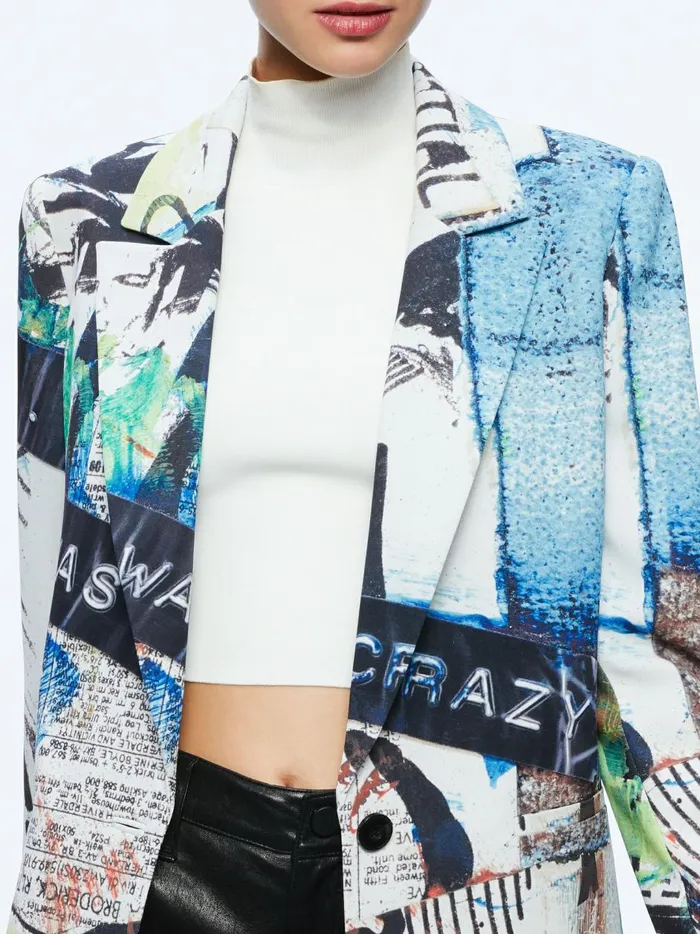 Womens Jackets Coats Alice Olivia X Basquiat Denny Blazer Confidential