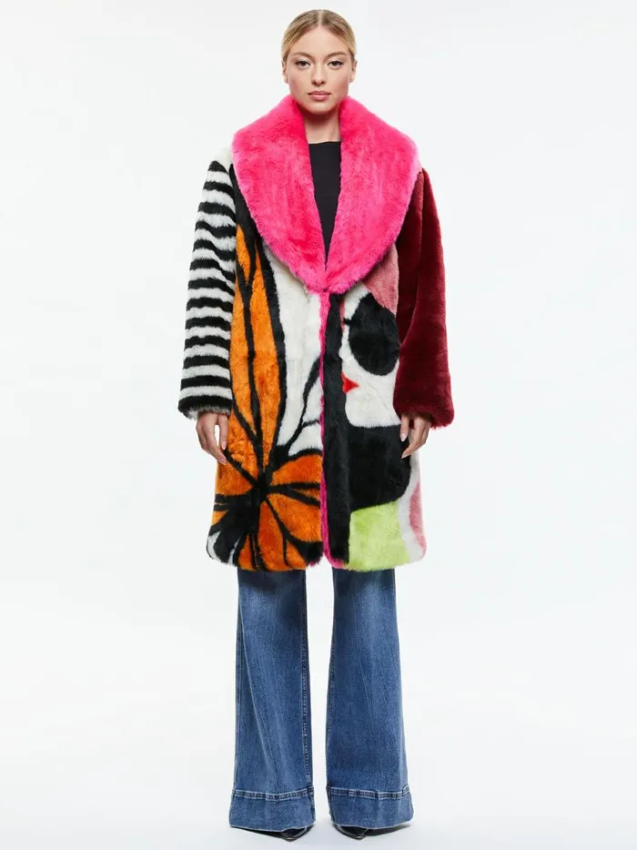 Womens Jackets Coats Alice Olivia Yetta Staceface Faux Fur Coat Enchanted