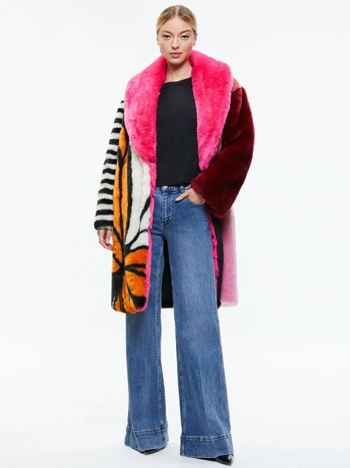 Womens Jackets Coats Alice Olivia Yetta Staceface Faux Fur Coat Enchanted
