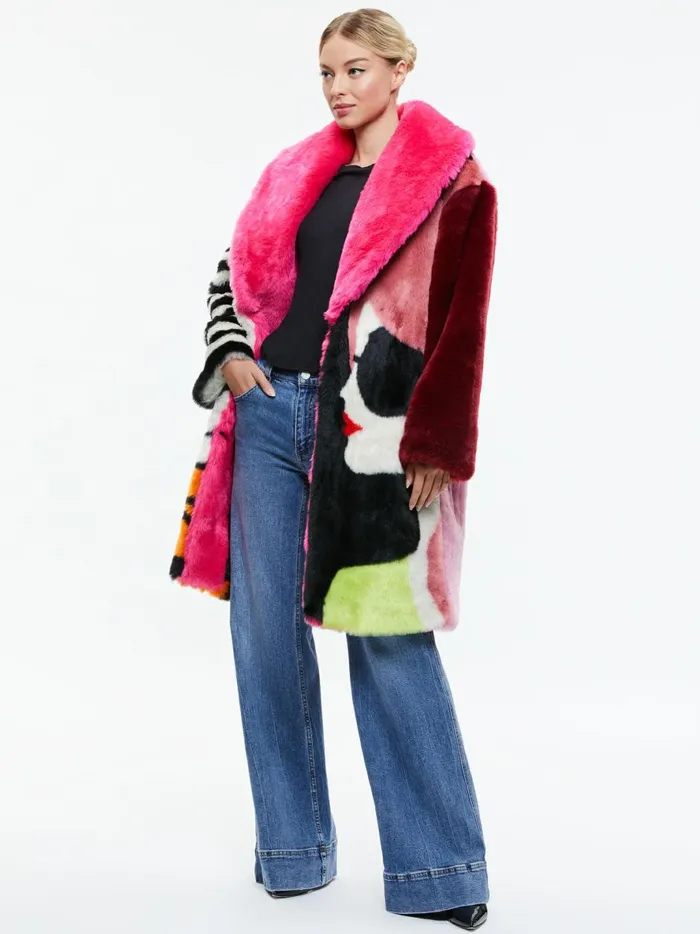 Womens Jackets Coats Alice Olivia Yetta Staceface Faux Fur Coat Enchanted