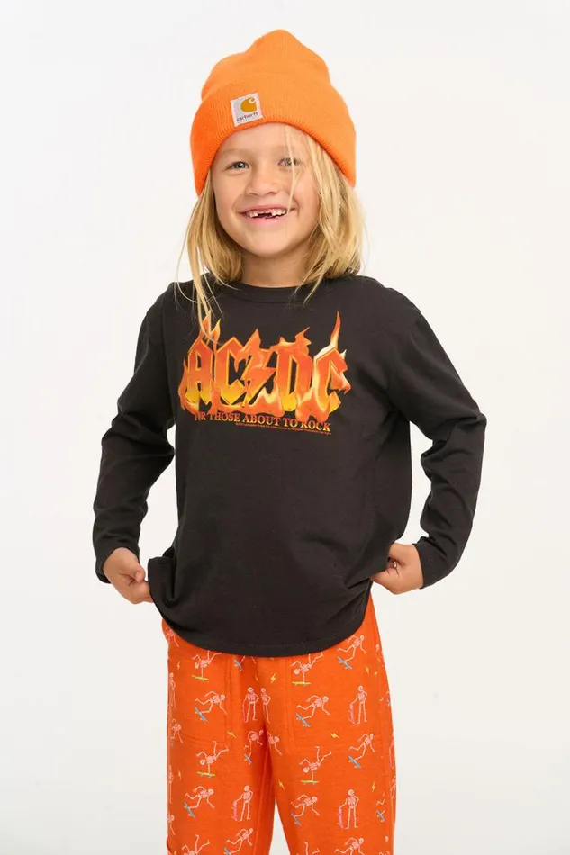 WomensKids Chaser Brand Music ACDC For Those About To Rock Boys Long Sleeve