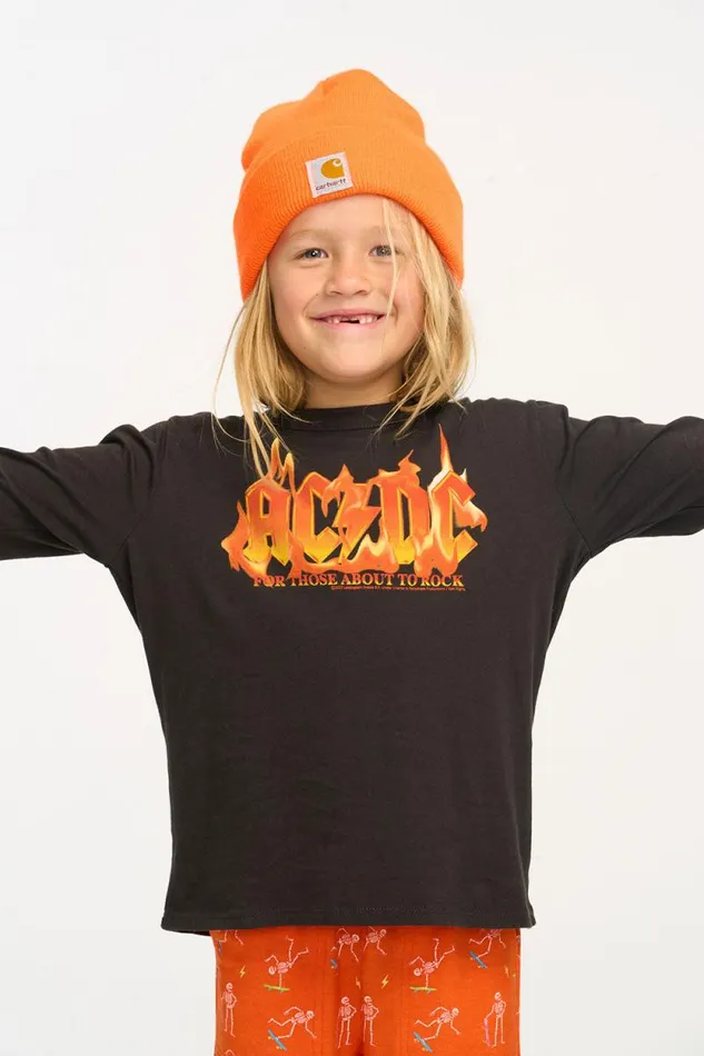 WomensKids Chaser Brand Music ACDC For Those About To Rock Boys Long Sleeve