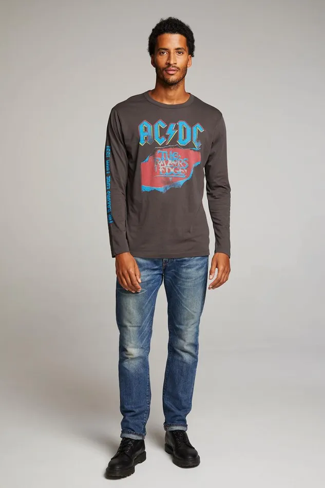 WomensMens Chaser Brand Music ACDC The Razors Edge Mens Tee