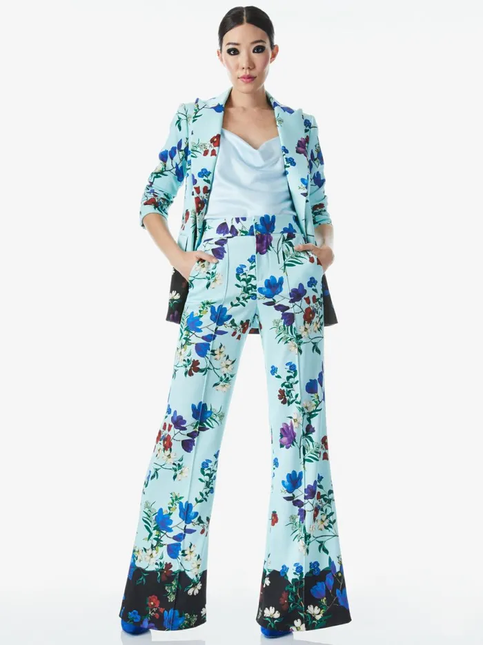 Womens Pants Alice Olivia Dylan High Waisted Wide Leg Pant Beautiful Blooms Lg Julep