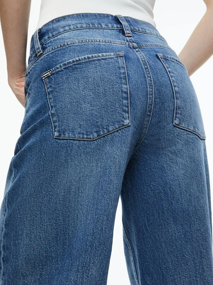 Womens Pants Alice Olivia Trish Mid Rise Baggy Jean Brooklyn Blue