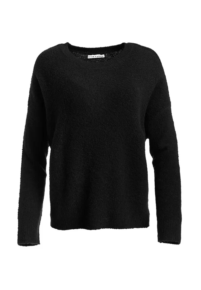 Womens Sweaters Alice Olivia Roma Slouchy Pullover Black