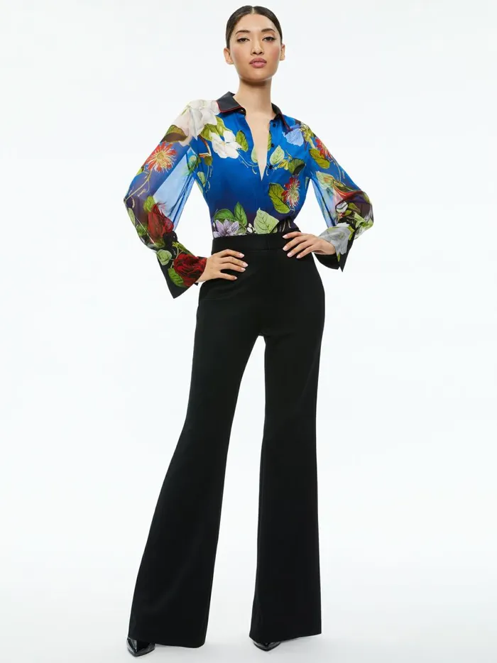 Womens Tops Alice Olivia Wan Button Down Blouse Lunch Date