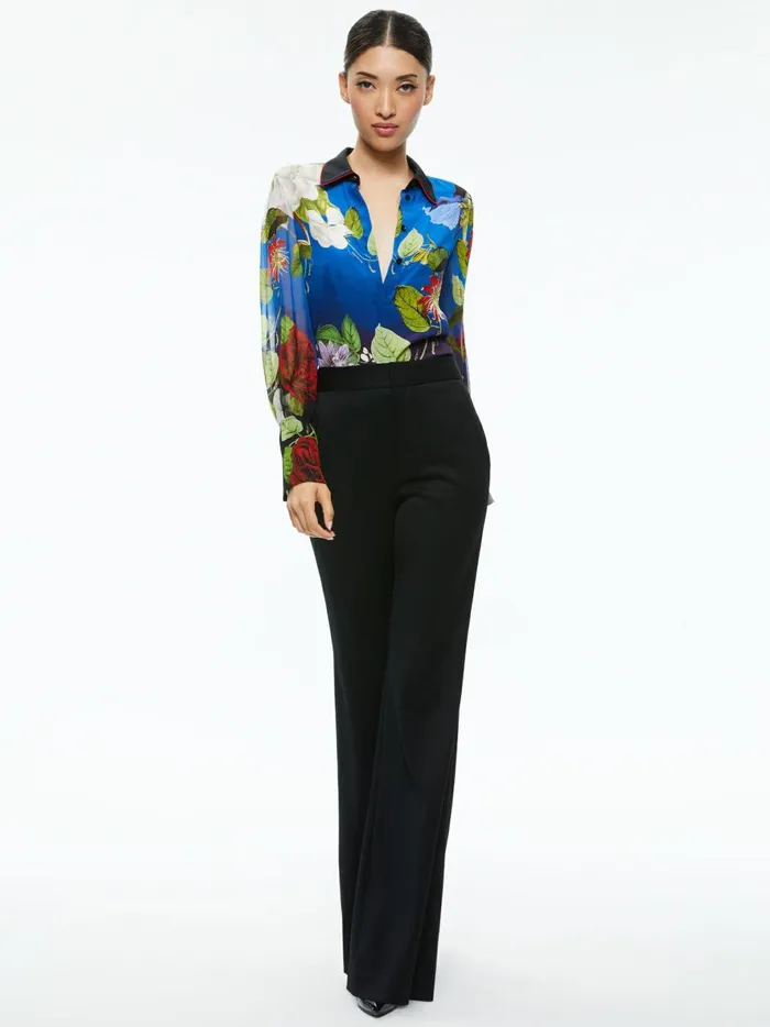 Womens Tops Alice Olivia Wan Button Down Blouse Lunch Date