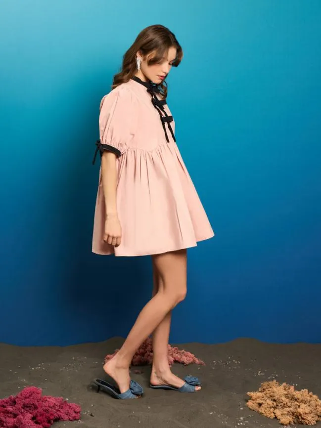 Womenswear Belize Bow Dress Baby Pink Sister Jane Womenswear Belize Bow Dress Baby Pink Sister Jane